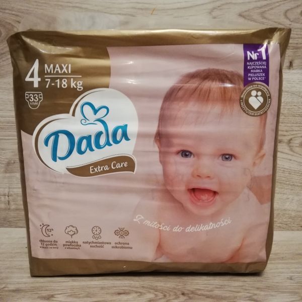Підгузки Dada Extra Care 4 Maxi (7-18 кг), 33 шт. Підгузки Dada Extra Care 4 Maxi (7-18 кг), 33 шт.