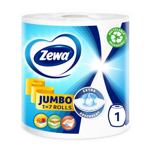 Паперові рушники Zewa Jumbo, 2-шарові, 325 відриви, 1 шт.
