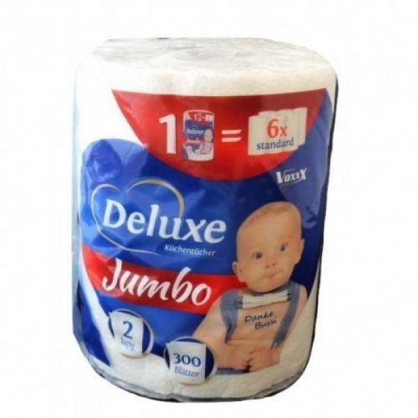 Рушники паперові Voxxx Deluxe Jumbo двошарове, 60 м (300 відривів)