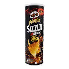 ЧІПСІ РІСОВІ ГОСТРІ БАРБЕКЮ SIZZL'N PRINGLES ТУБУС 160Г