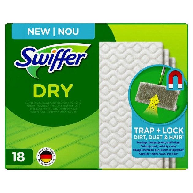 Запасні серветки для підлоги Swiffer Dry 18 шт.
