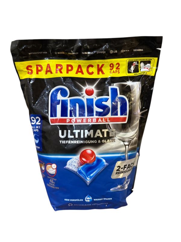 Finish Powerball Ultimate капсули для миття та блиску для посудомийної машини 92 шт.