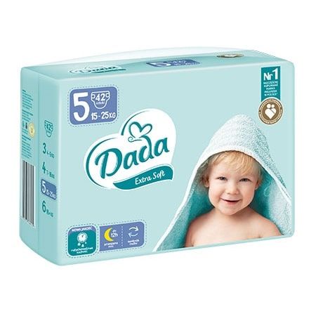 Підгузки Dada Extra Soft 5 (15-25 кг), 42 шт. Підгузки Dada Extra Soft 5 (15-25 кг), 42 шт.