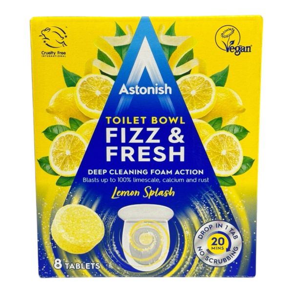 Таблетки для чищення унітазів Astonish Fizz&Fresh з ароматом лимона 8 шт. Таблетки для чищення унітазів Astonish Fizz&Fresh з ароматом лимона 8 шт.