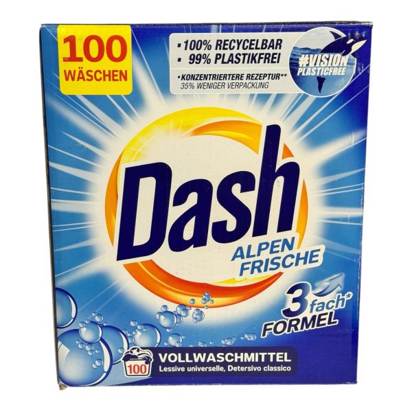 Сипучий універсальний порошок для прання  Dash 3w1 Alpen Frische 6kg 100 прань Сипучий універсальний порошок для прання  Dash 3w1 Alpen Frische 6kg 100 прань