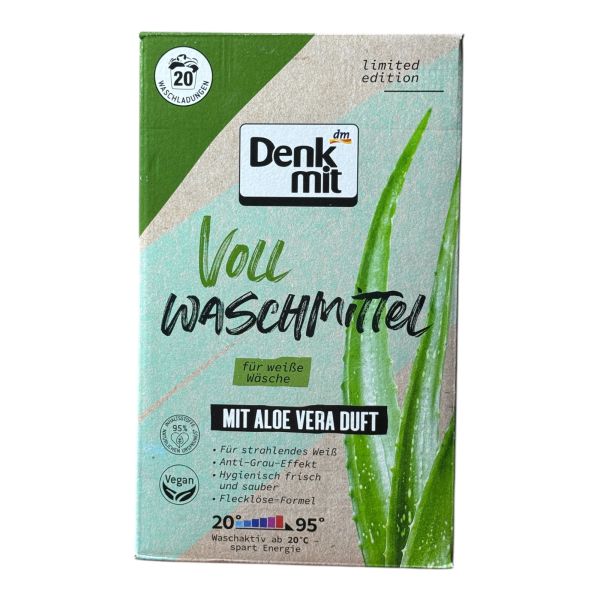 Порошок для прання DenkMit Aloe Vera для білих речей (20 прань, 1350 г) Порошок для прання DenkMit Aloe Vera для білих речей (20 прань, 1350 г)
