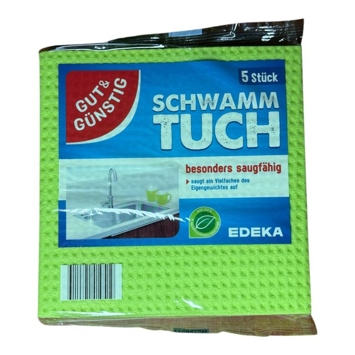 Серветки для прибирання Gut&Gunstig Schwammtuch Tuch 5 шт. в уп.