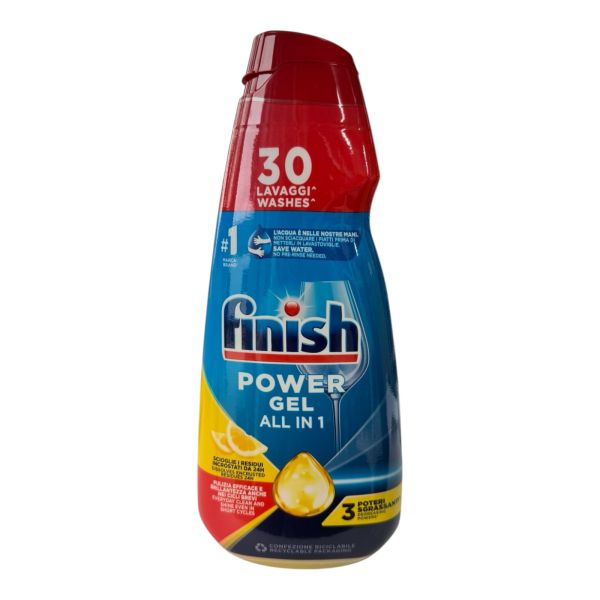 Гель для миття посуду в посудомийних машинах Finish Power Gel Lemon 30 мийок, 600 мл