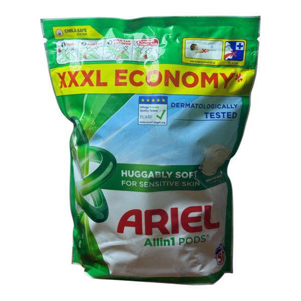 Капсули для прання Ariel Pods 3 в 1 "Sensitive", 50 шт  Капсули для прання Ariel Pods 3 в 1 "Sensitive", 50 шт