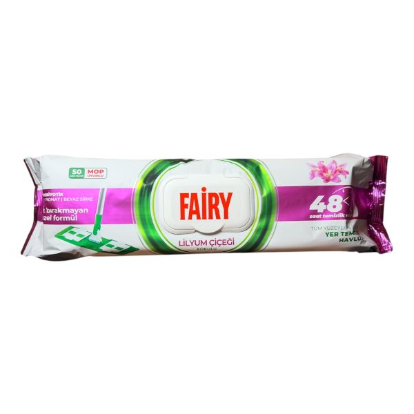 Серветки вологі для прибирання підлоги Fairy MOP Lilyum з ароматом лілії, 50 штук 