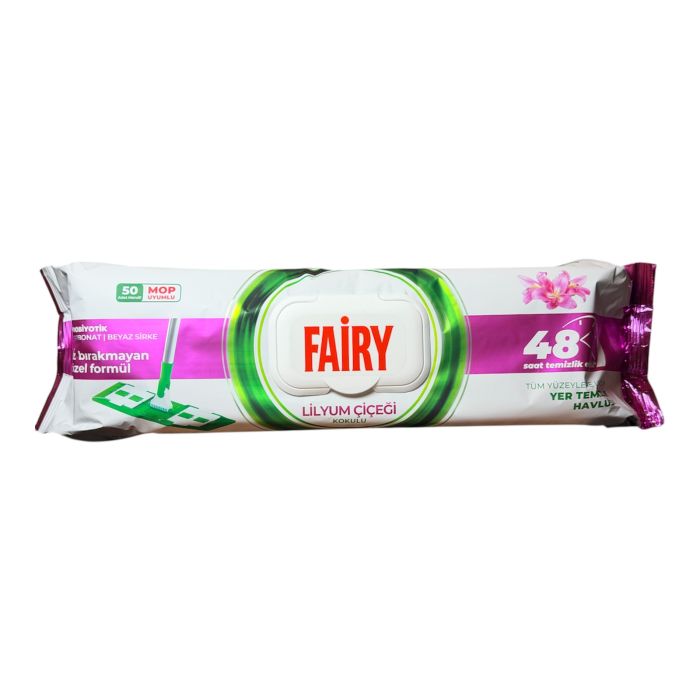 Серветки вологі для прибирання підлоги Fairy MOP Lilyum з ароматом лілії, 50 штук 