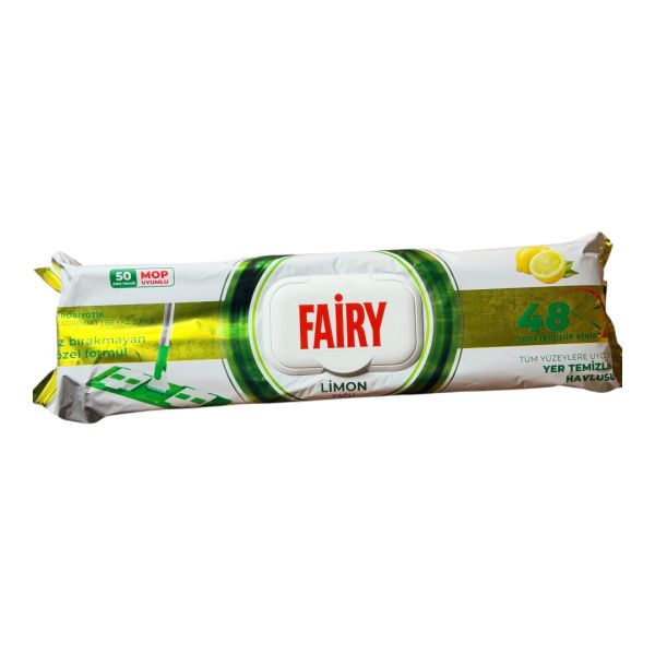 Серветки вологі для прибирання підлоги Fairy MOP Limon з ароматом линома, 50 штук