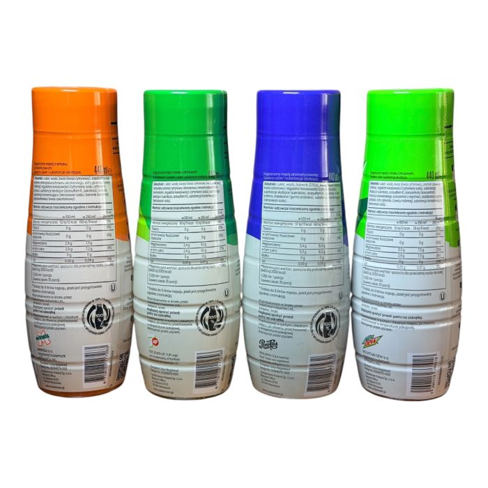 Набір сиропів Sodastream 4 штуки 4x MIRINDA, 7up, PEPSI, Mountain DEW 440ml*4