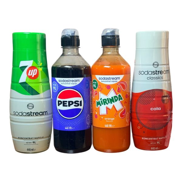 Набір сиропів Sodastream 4 штуки 4x 7up Pepsi Mirinda Cola  440мл