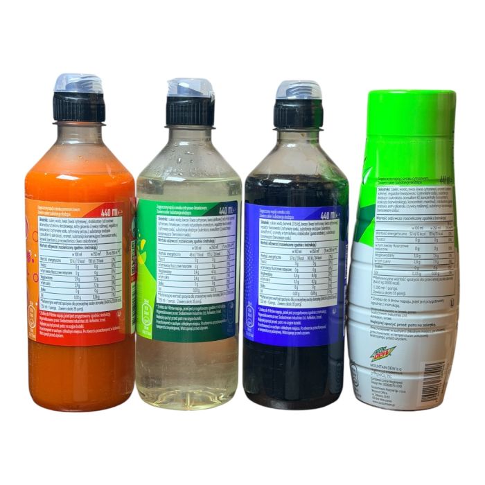 Набір сиропів Sodastream 4 штуки 4x MIRINDA, 7up, PEPSI, Mountain DEW 440ml*4