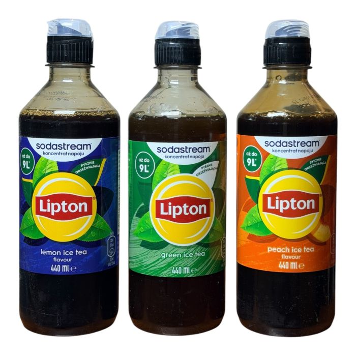 Набір  сиропів Sodastream LIPTON 3 штуки Lemon Ice Tea, Peach Ice Tea, Green Ice Tea 440ml*3