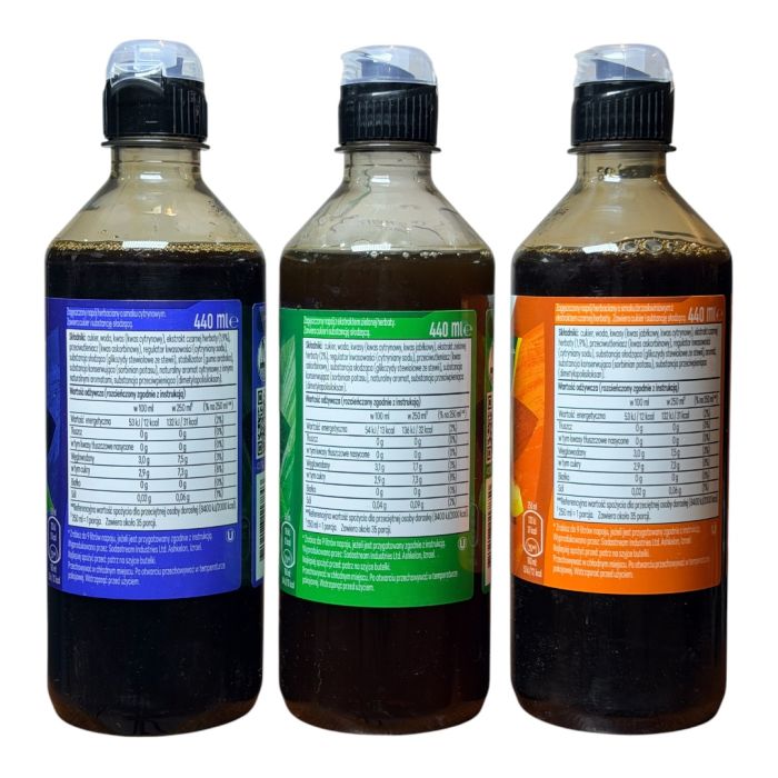 Набір  сиропів Sodastream LIPTON 3 штуки Lemon Ice Tea, Peach Ice Tea, Green Ice Tea 440ml*3