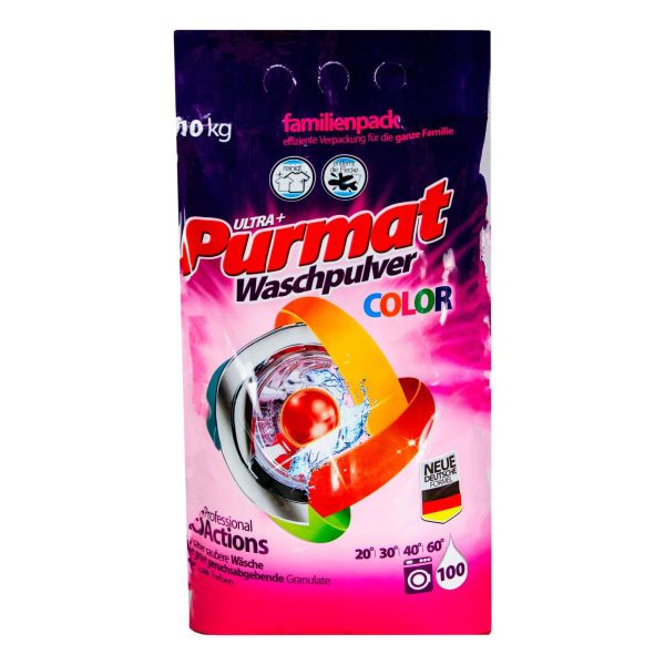 Пральний порошок Purmat Color для кольорової білизни, 10 кг (100 прань) Пральний порошок Purmat Color для кольорової білизни, 10 кг (100 прань)